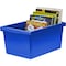 Storex Storage Bin, Plastic, Blue, 2 PK 61482U06C - alternate 5